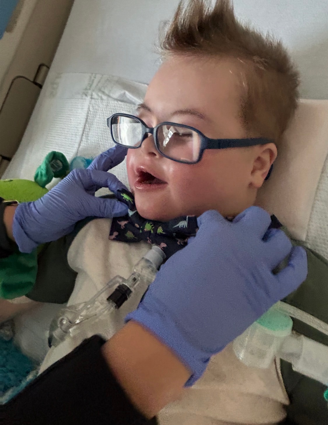 Oscar resting in the hospital